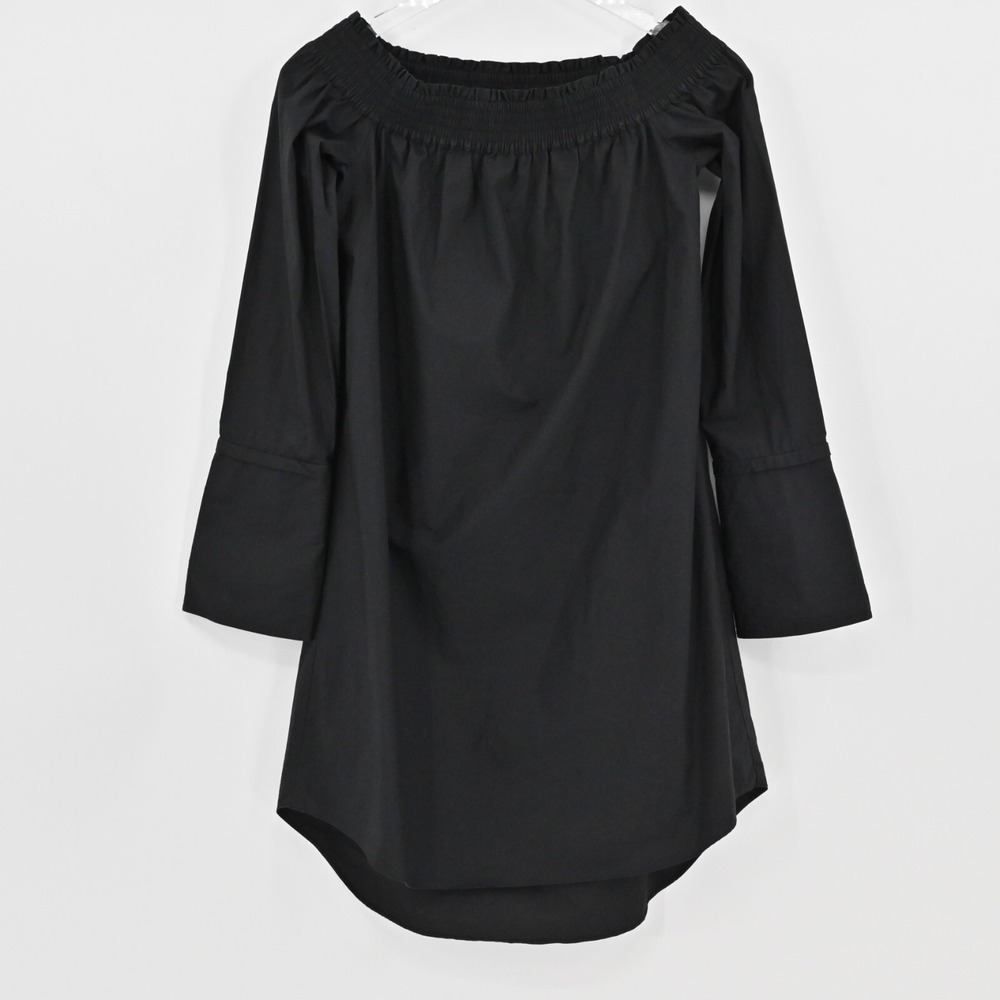 Derek Lam 10 Crosby Off The Shoulder Dress Womens Size 8 Black Cotton Minimalist